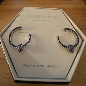 Ring bomb “my favorite moments” earrings. Sapphire cubic zirconia. Sept 2023